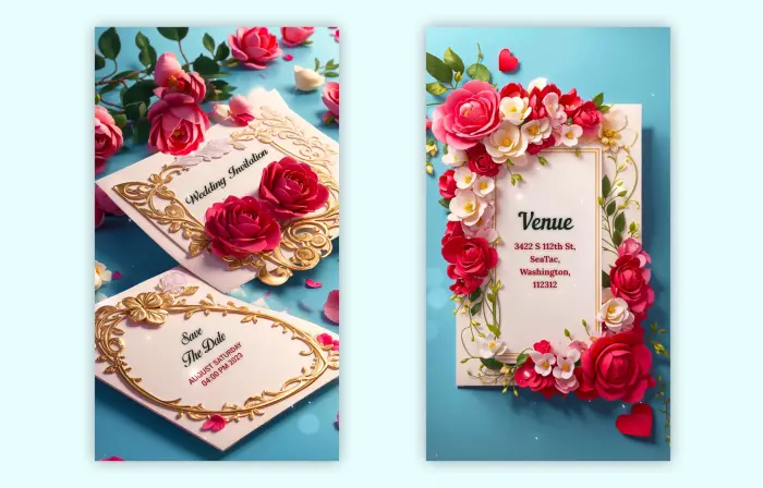 Exquisite 3D Floral Hindu Wedding Invitation Instagram Story